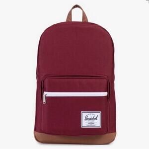 HERSCHEL SUPPLY CO Pop Quiz Backpack Burgundy Tan Laptop Sleeve Academia